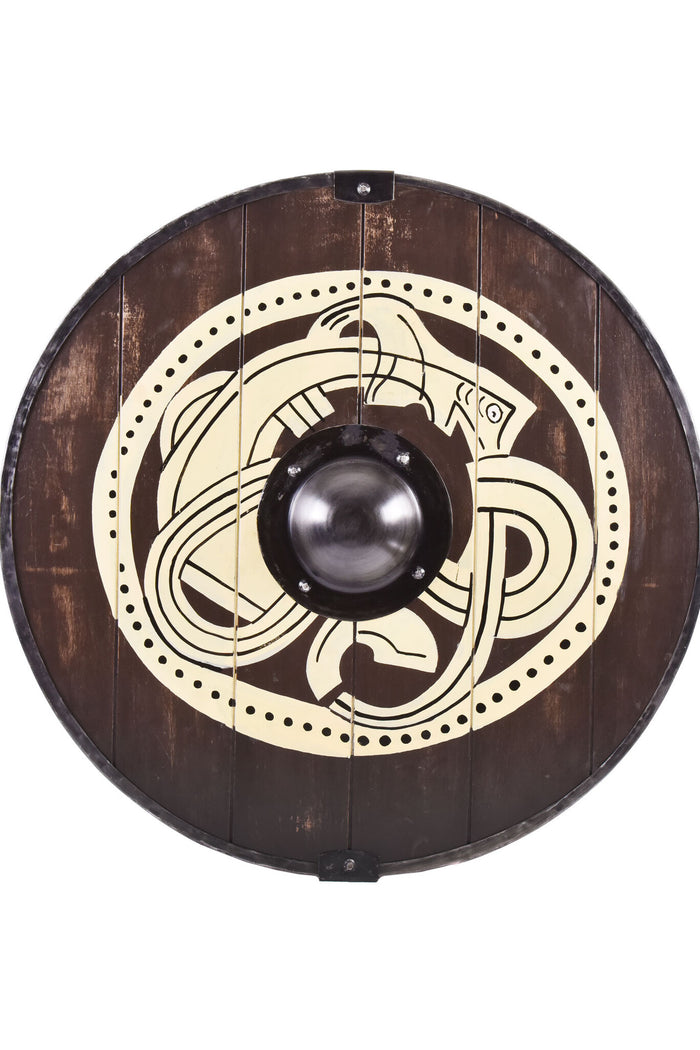 Viking shield with Midgard snake
