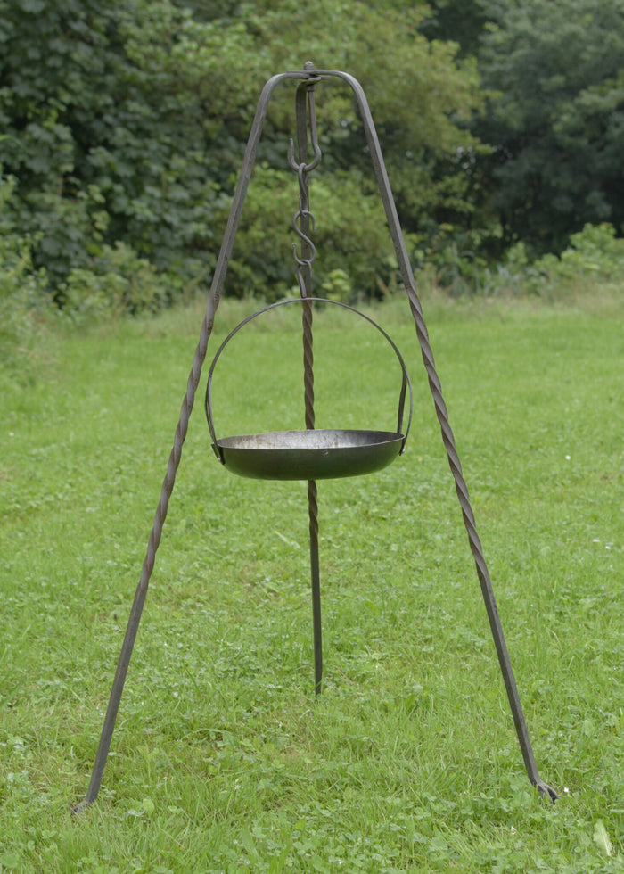 Medieval pan with hook and handle