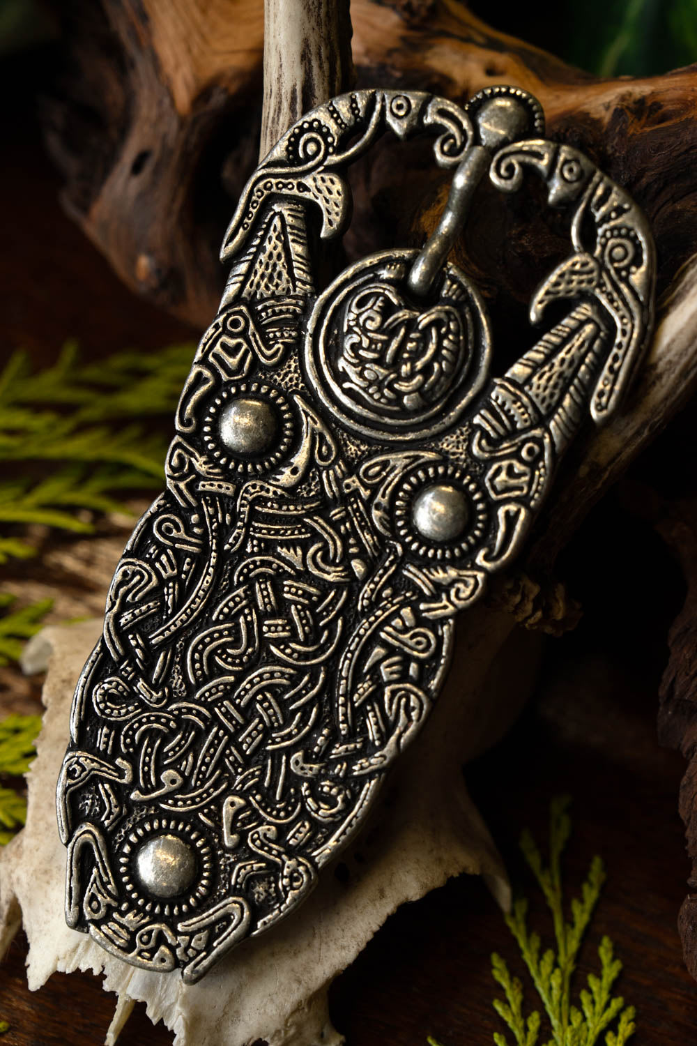 Sutton Hoo belt buckle, silvered