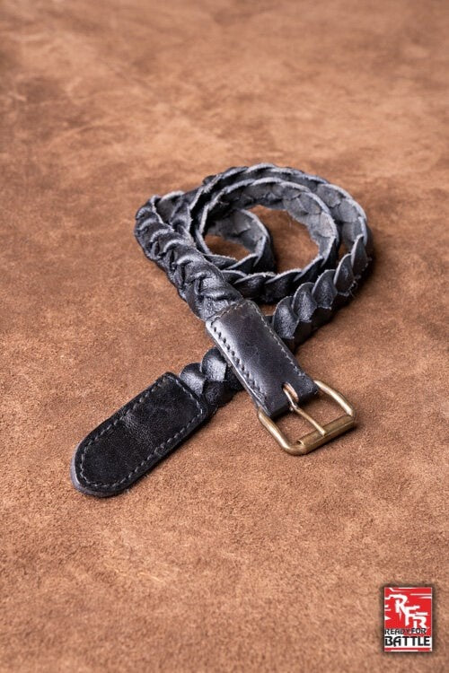 RFB braided belt, black, 120 cm