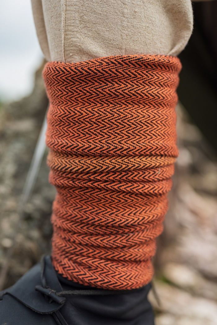 Viking winingas herringbone motif Frode, orange