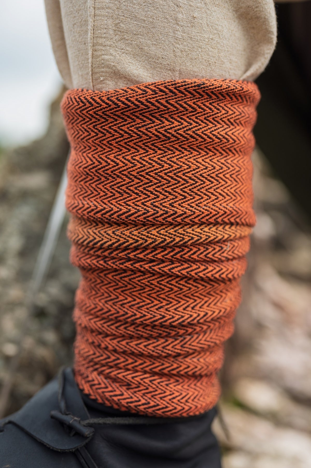 Viking winingas herringbone motif Frode, orange