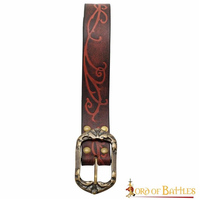 Leather belt Aranel, Red