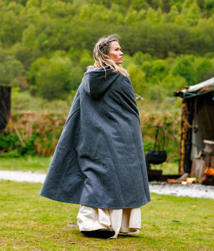 Cloak Felis, grey, wool blend