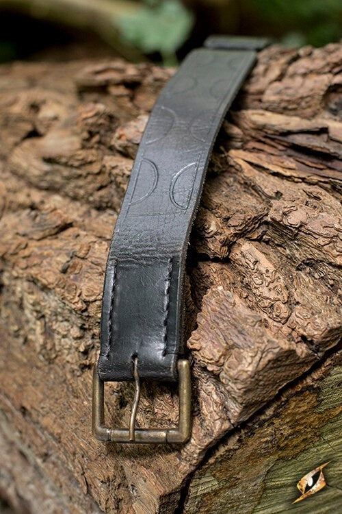 Leather belt Aruthia, black, 160 cm