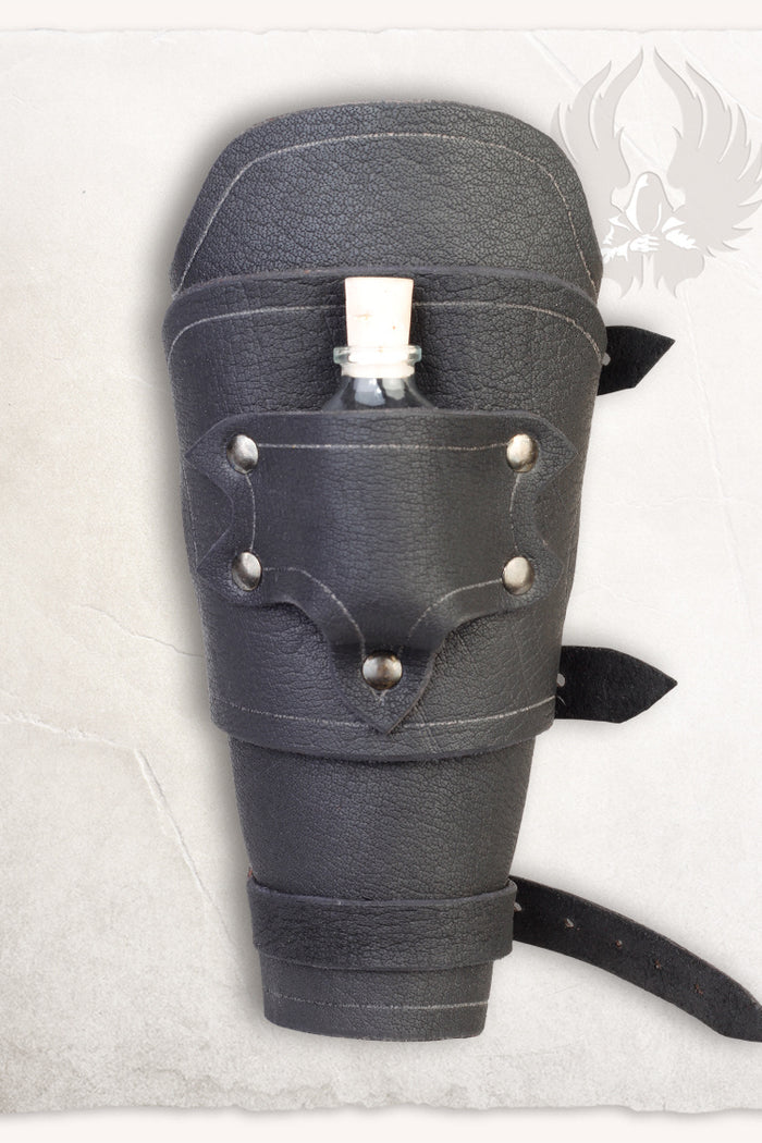 Bracer Geralt for vials, forearm guard, black, left