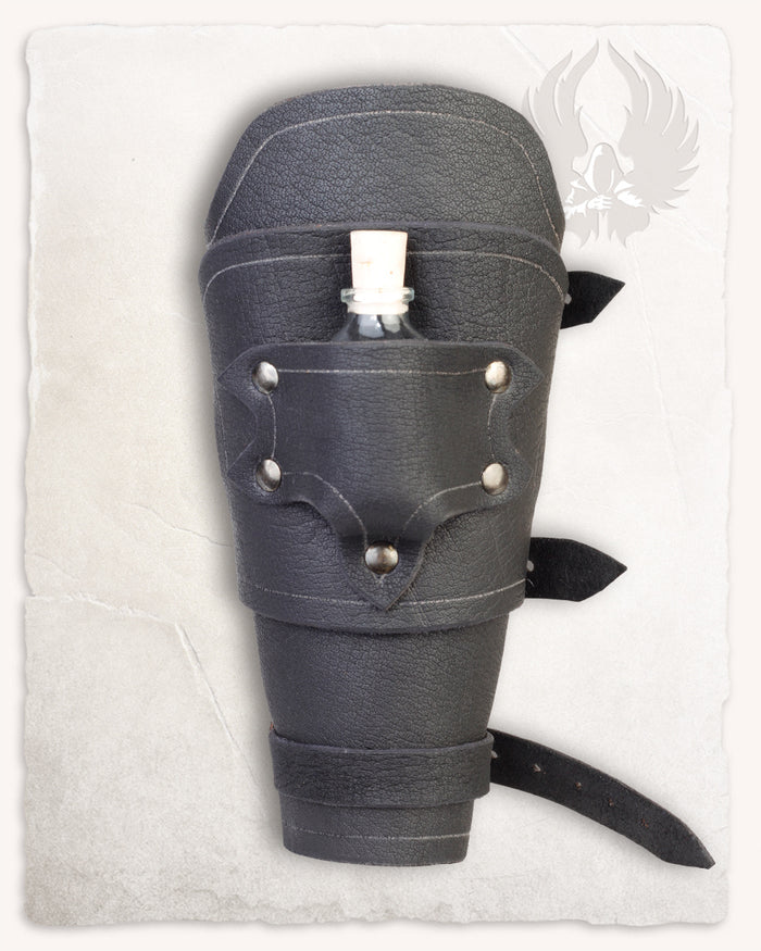 Bracer Geralt for vials, forearm guard, black, left