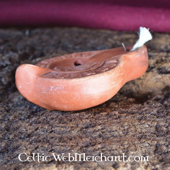 Roman oil lamp with Chi-Rho cross
