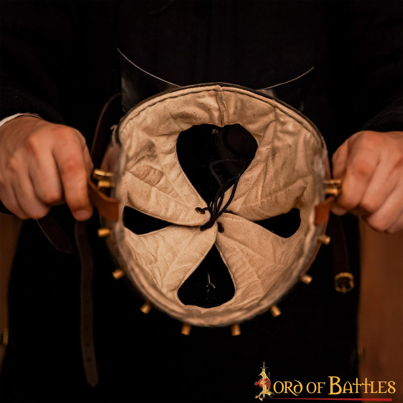 Bascinete alemán con visera abatible, 2 mm (battle-ready)