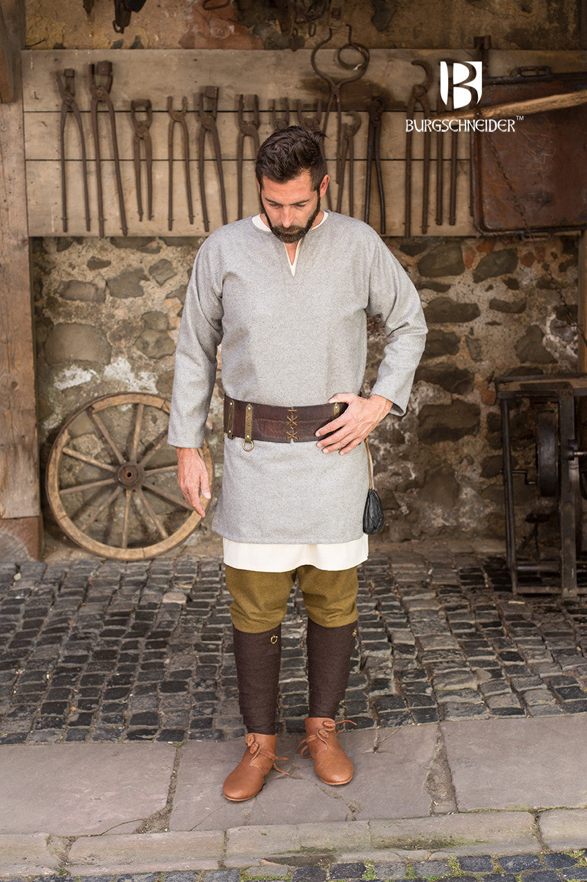 Viking tunic Lodin, gray, wool blend