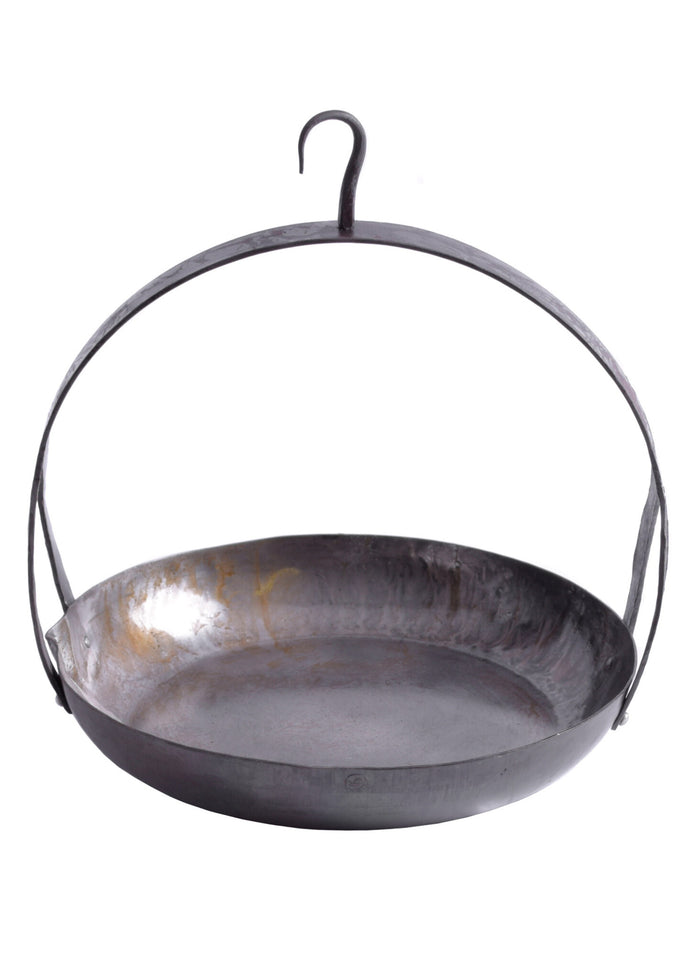 Medieval pan with hook and handle