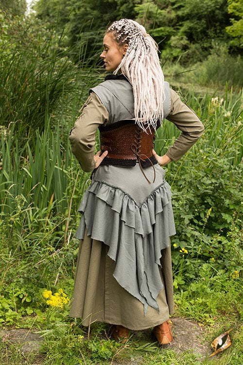 Skórzany gorset Margot, brązowy