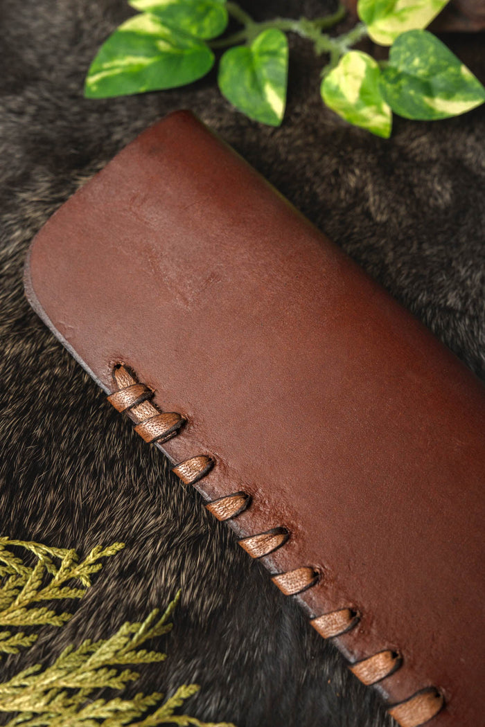 Dark Viking seax with wire wrapped grip, semi-sharp