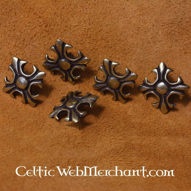 Medieval lily (set of 5 pieces), silvered bronze
