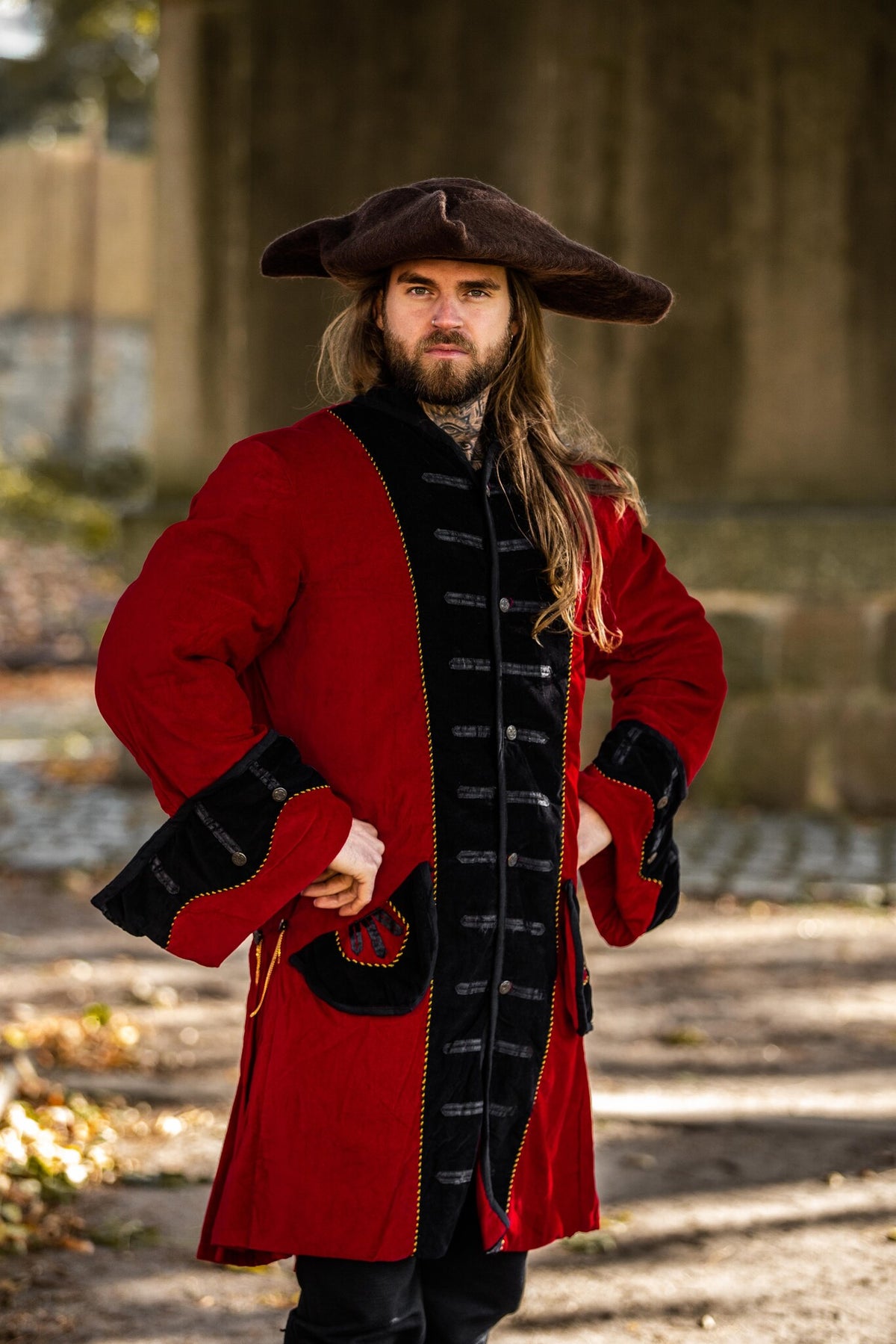 Tricorn Charles, 100% wool, brown