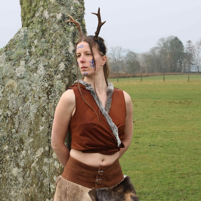 Karya fur skirt, brown