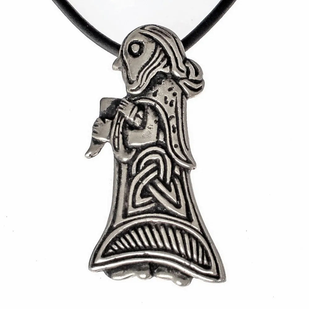Viking valkyrie amulet Denmark, silvered bronze
