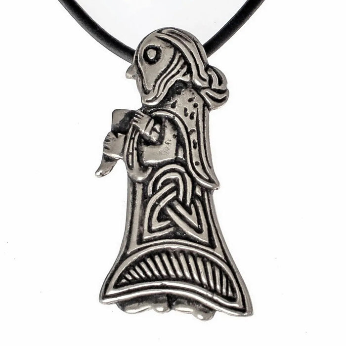 Viking valkyrie amulet Denmark, silvered bronze
