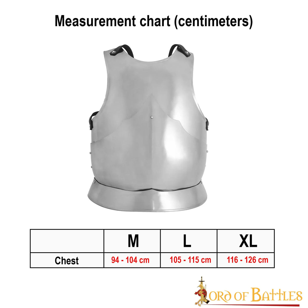 15th century breastplate, black, 1.6 mm