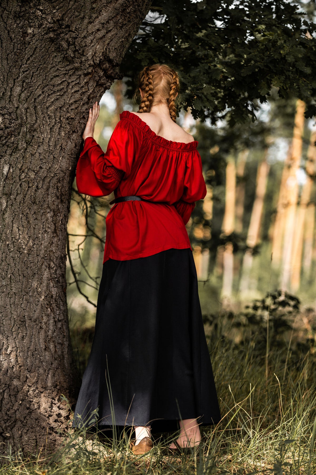 Baroque blouse, red