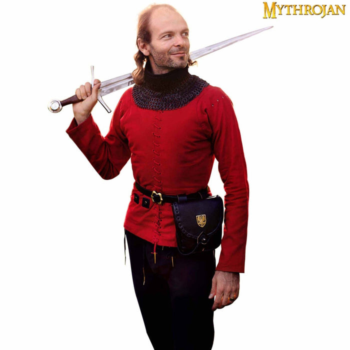 15th century arming doublet, red