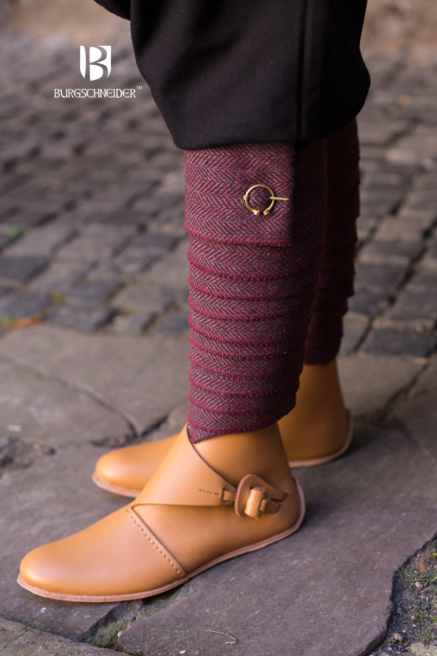 Asgar leg wrappings, wool blend, burgundy