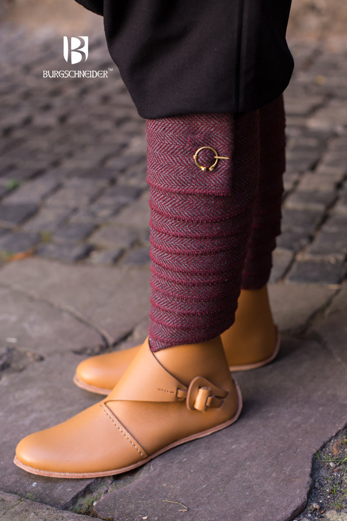 Asgar leg wrappings, wool blend, burgundy