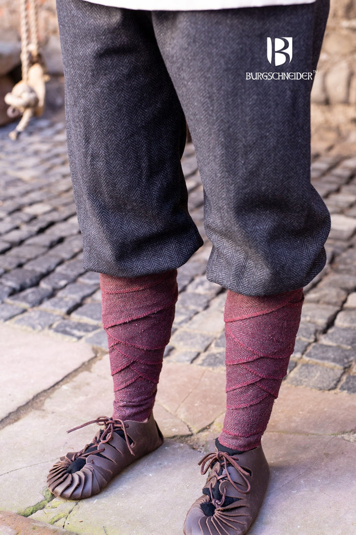 Viking trousers herringbone motif Tilda, black-grey, wool mix