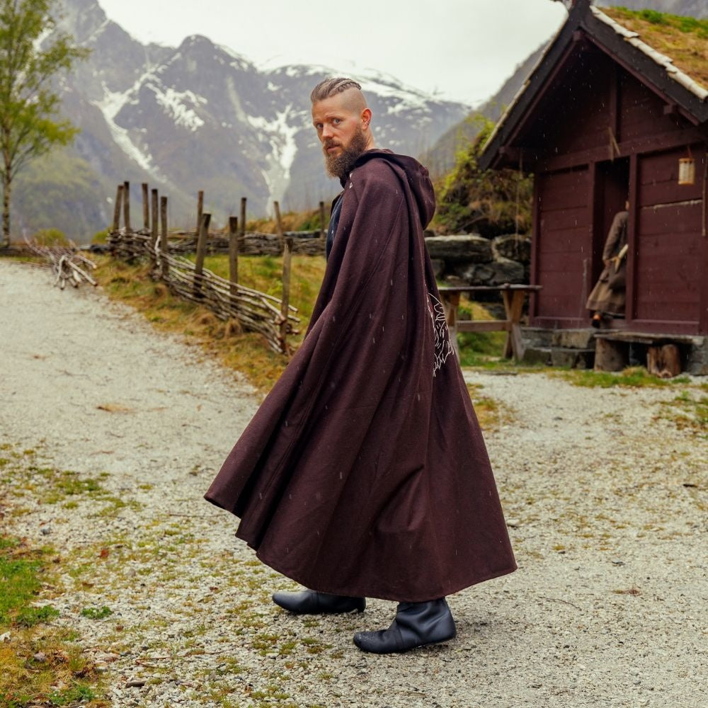 Viking cloak Fenrir, wool blend, brown