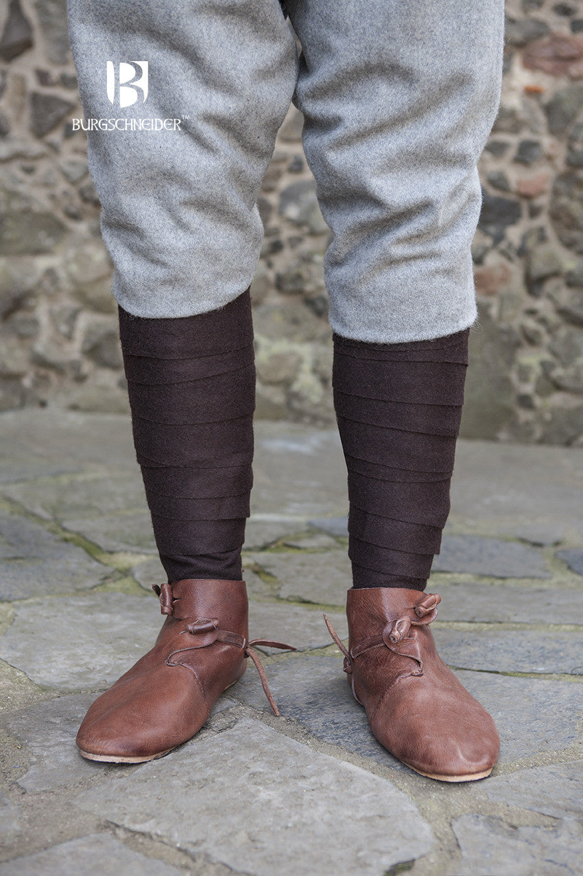 Leg wrappings Aki, brown, wool mix
