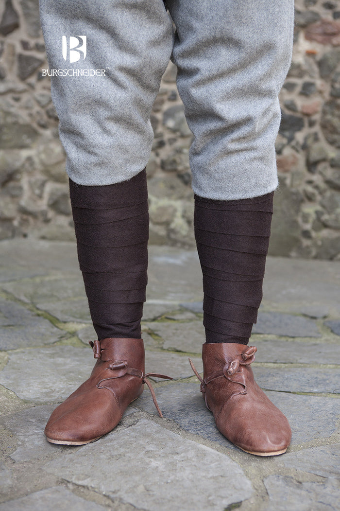 Leg wrappings Aki, brown, wool mix