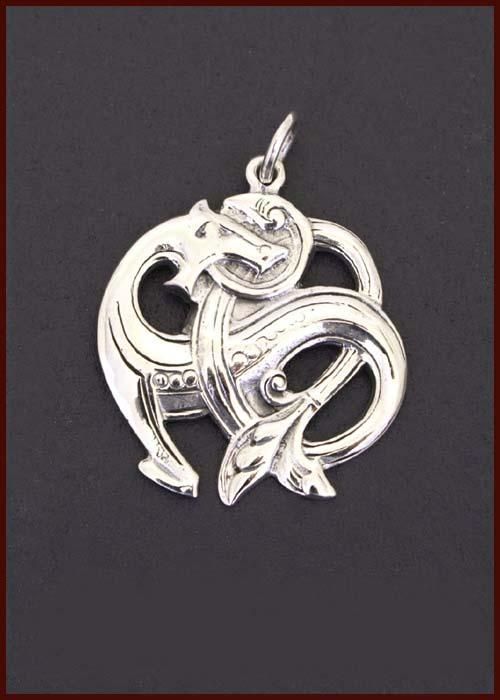 Midgard serpent, sterling silver