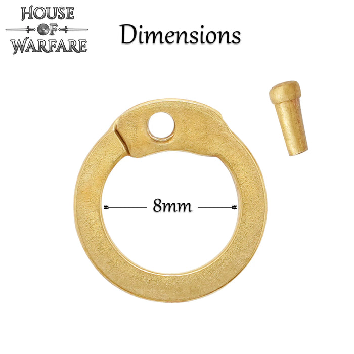 70 g brass chainmail rings, flat rings, round rivets, 8mm