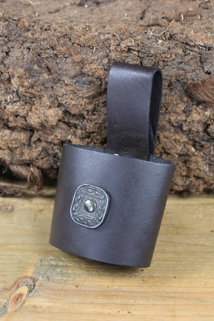Drinking horn belt holder Tarek black