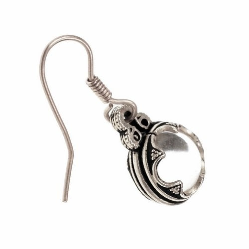 Viking earrings Gotland mountain crystal M, silvered bronze