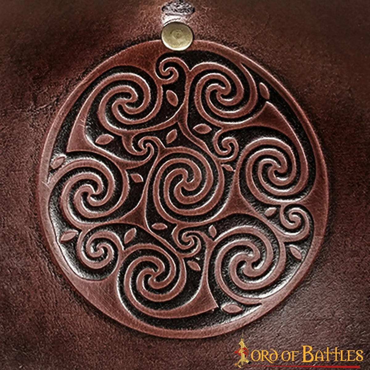 Leather pauldron Celtic spirals