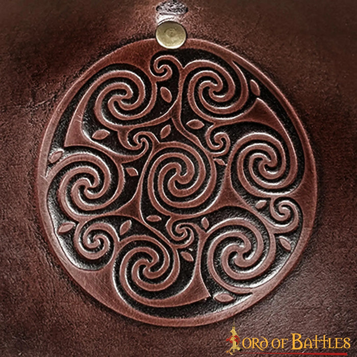 Leather pauldron Celtic spirals