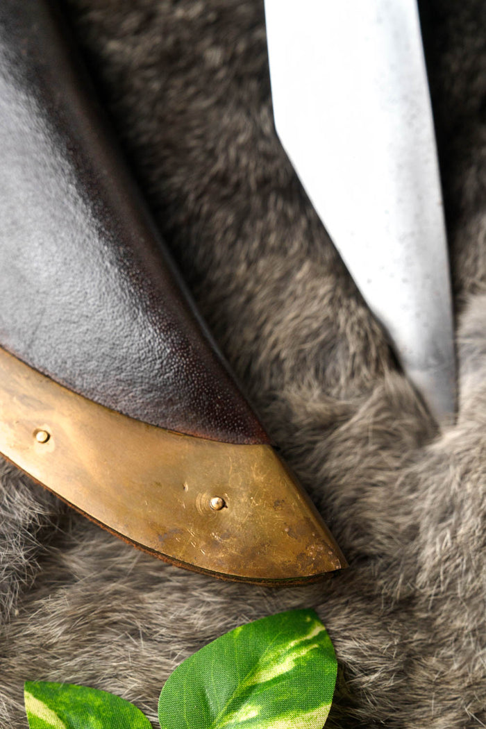 Viking seax with bone grip, semi-sharp