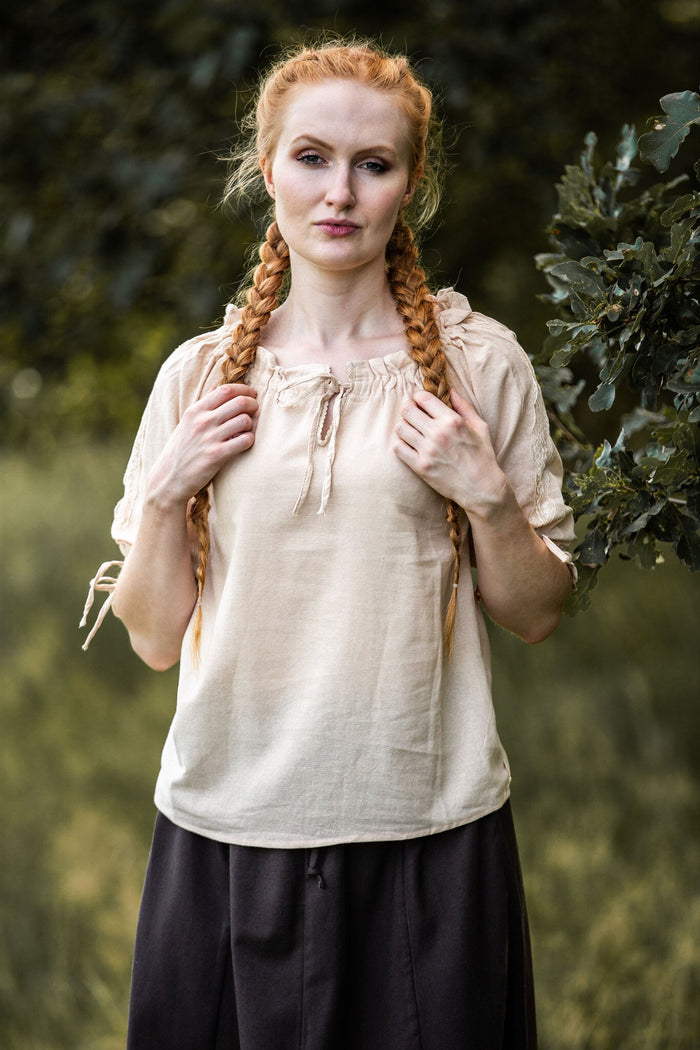 Baroque blouse Rosamund, natural