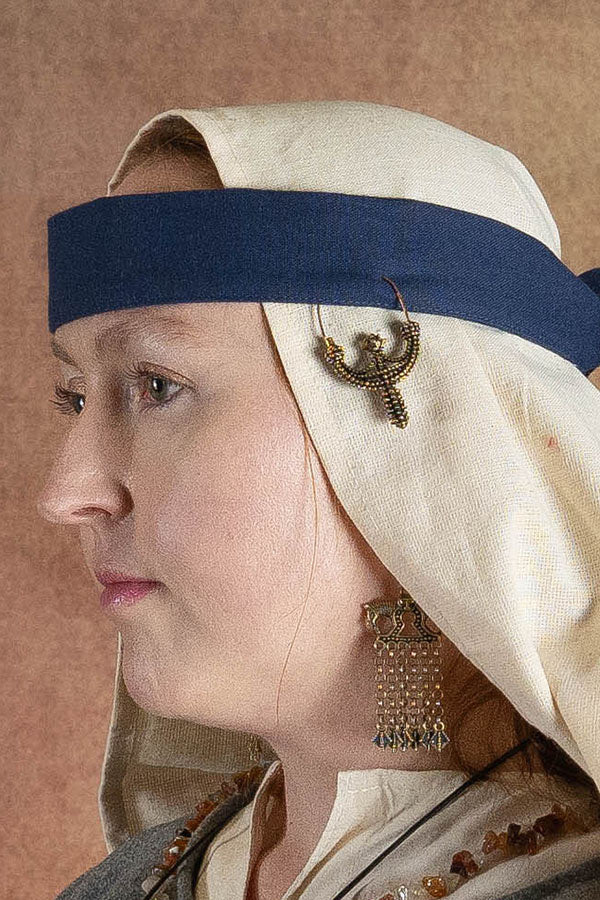 Wikińskie kolczyki z końmi, brąz