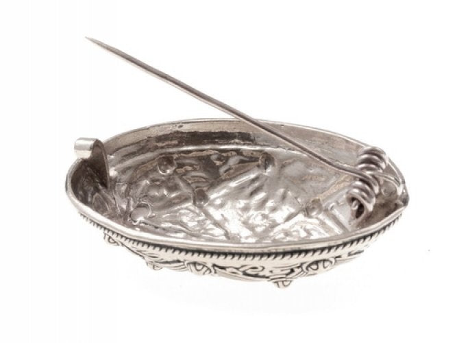 Tortoise brooch Oseberg, silver-plated, price per piece