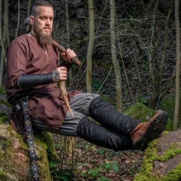 Fasce per gambe Hredulf, nere, misto lana