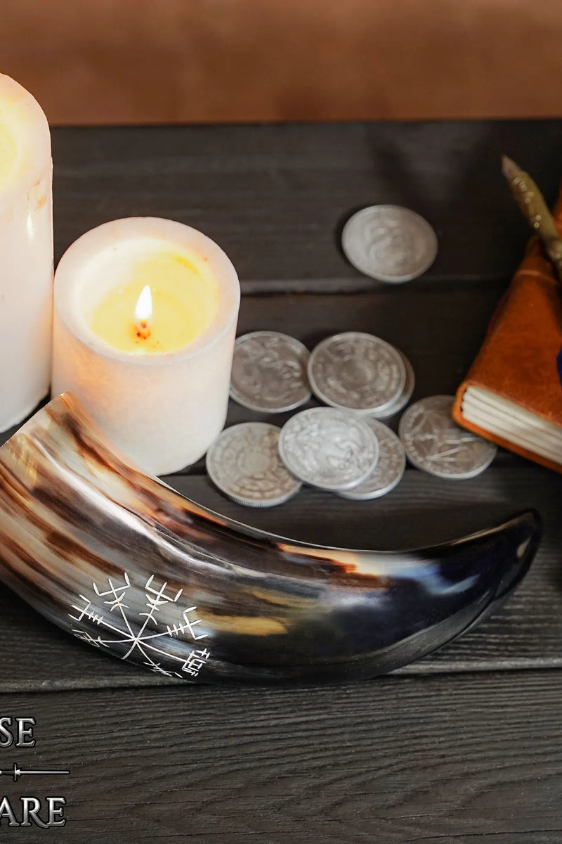 Vikingedrikkehorn med Vegvisir, 300–500 ml