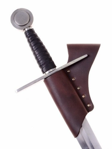Knight sword holder for belt, brown