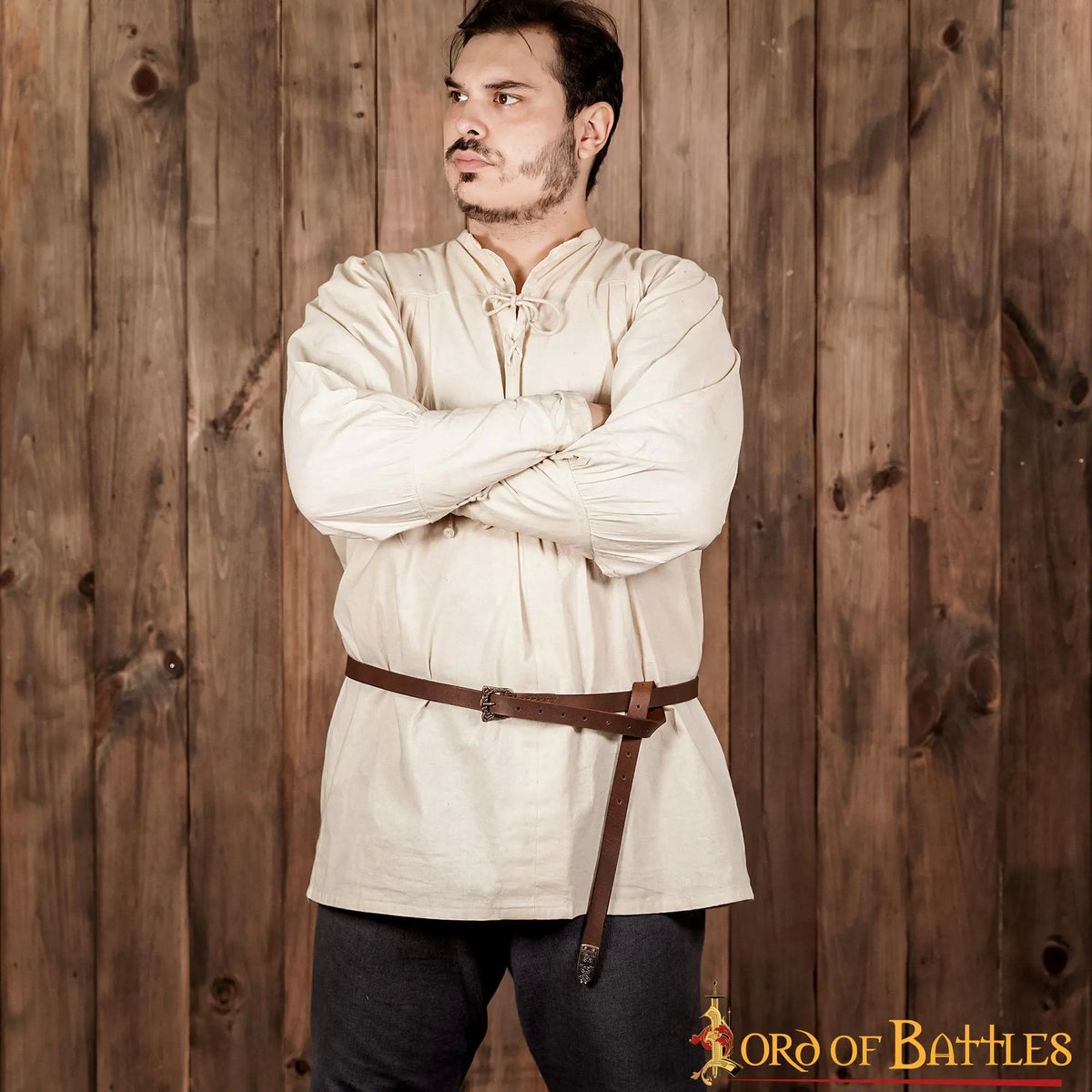 Viking belt Leif, 130 cm, brown