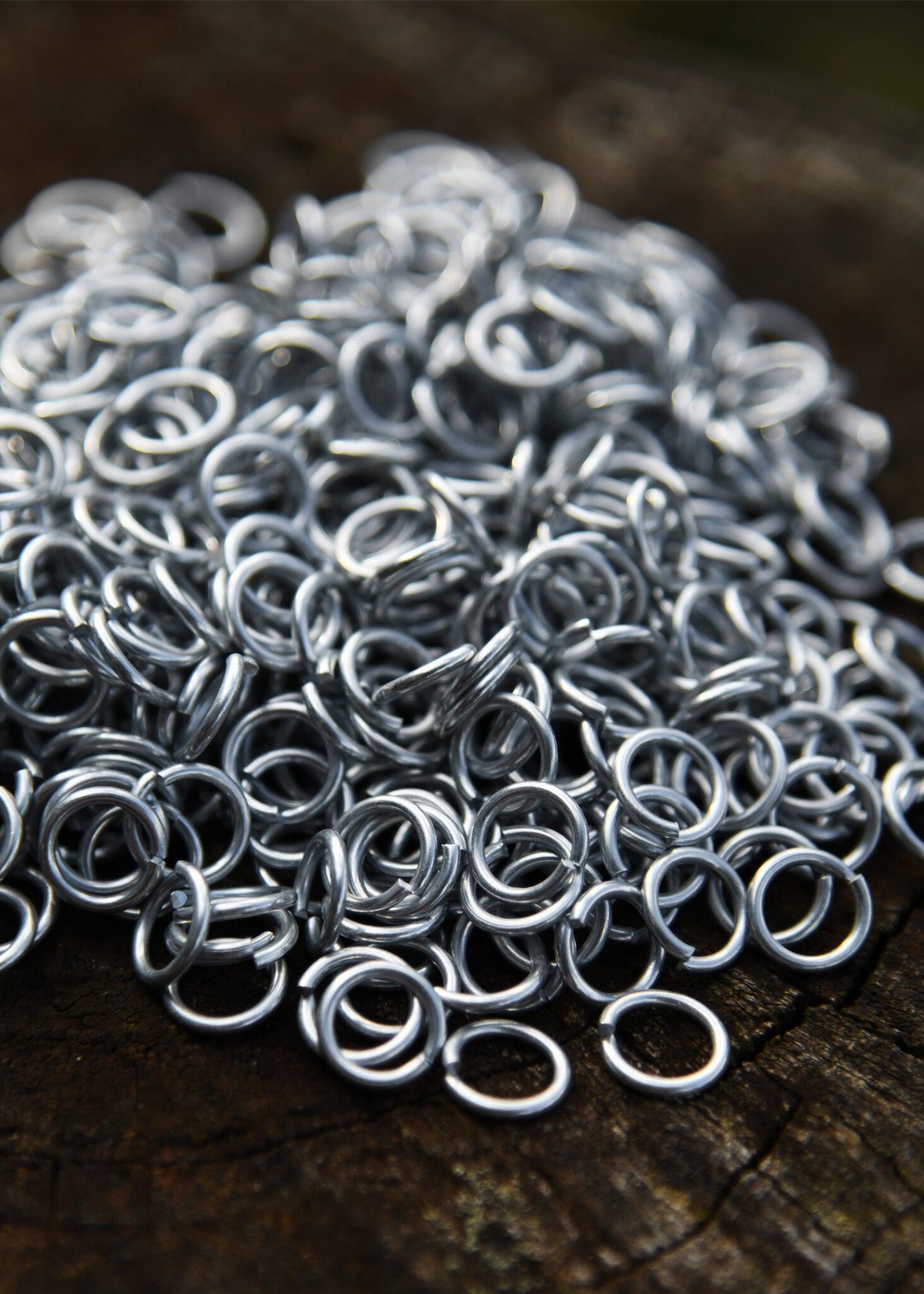 1 kg galvanised chainmail rings, unriveted, 8 mm