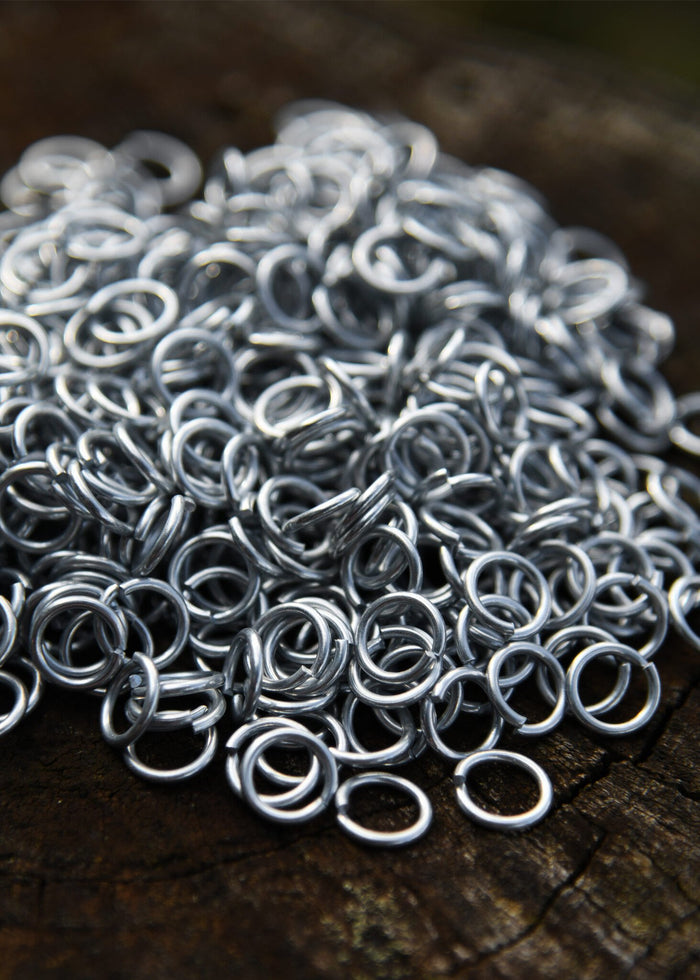 1 kg galvanised chainmail rings, unriveted, 8 mm