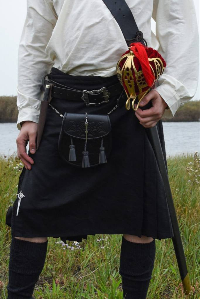 Scottish kilt, black