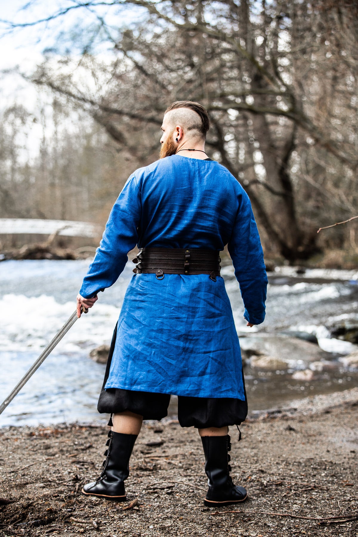 Thorsberg tunic Germanic, linen, blue