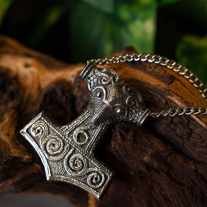 Skane Thor's hammer with necklace, pewter